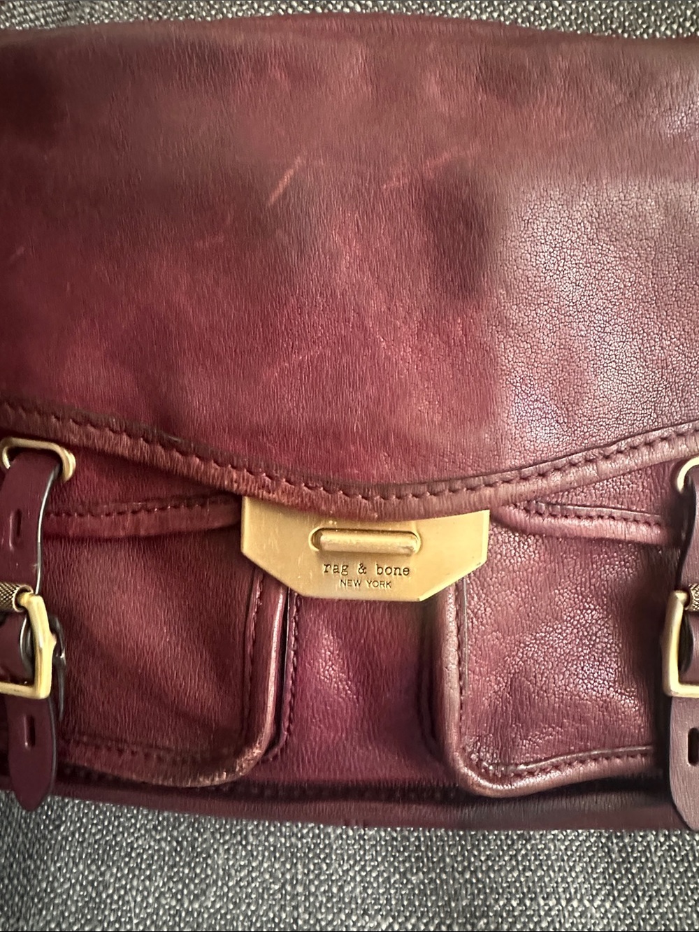 Vintage rag & bone Braided Strap Crossbody/Shoulder Bag in RARE Deep Burgundy - Picture 5 of 10